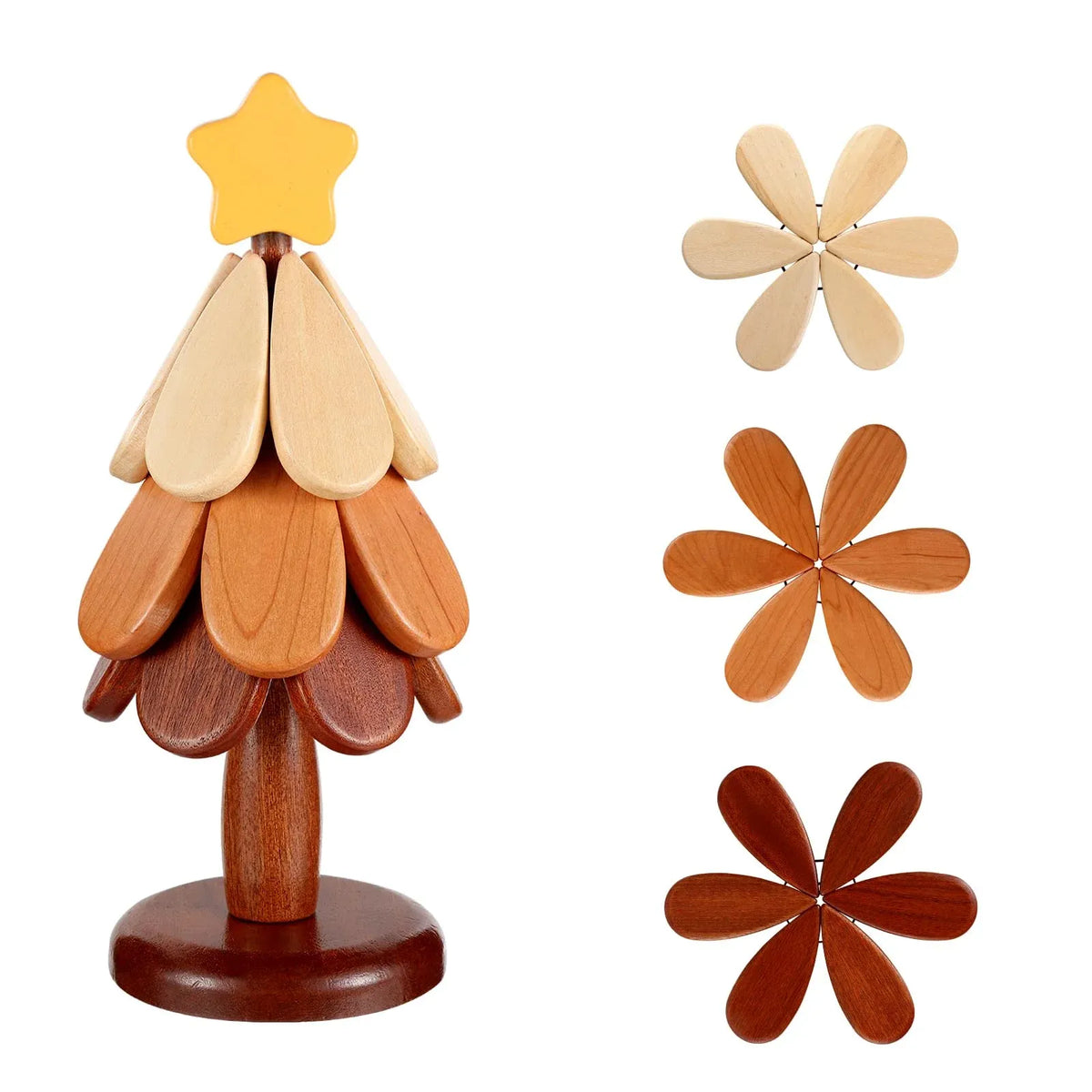 🌲Natural Wooden Tree Trivets
