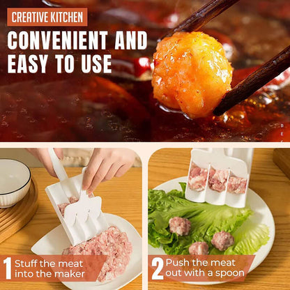 🍖 Creative Triple Meatball Maker – 3-in-1 Non-Stick Meatball Shaper Tool for Easy Kitchen Prep