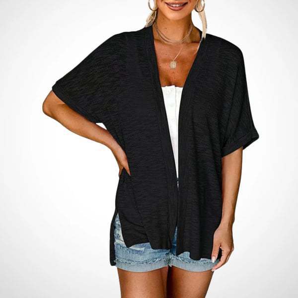 2026 Summer Short Sleeve Open Front Beach Coverup