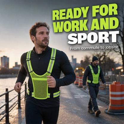 🔥High Visibility Reflective Vest Adjustable Safety Running Gear with Pocket