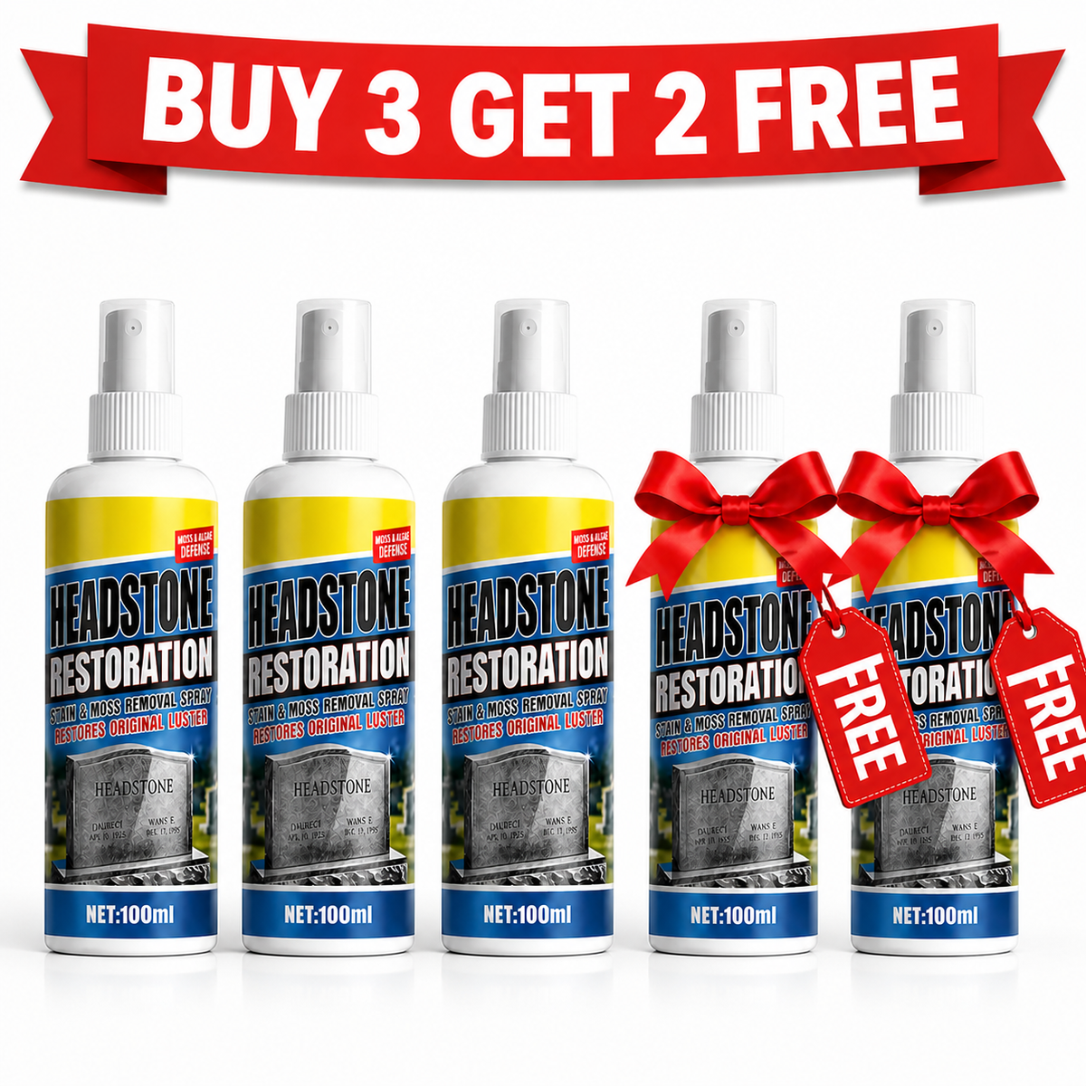 ✨ Headstone Restoration Cleaning Spray 🕯️