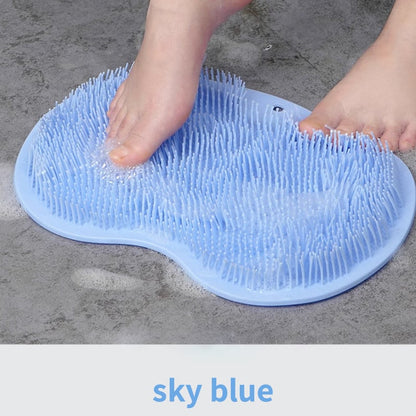 Alfombrilla de silicona para frotar pies en la ducha