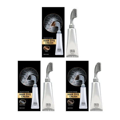 ✨Built‑in Comb Hair Dye Cream🪮Portable At‑Home Hair Color For Even Shiny Hair Touch‑Up