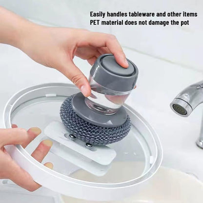 🏆Oferta Flash⚡ ¡Más de 50 mil vendidos! 🧽 Cepillo de cocina con dispensador de jabón y agarre cómodo