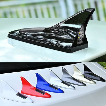 Antena de techo con aleta de tiburón para coche con energía solar y luz LED intermitente
