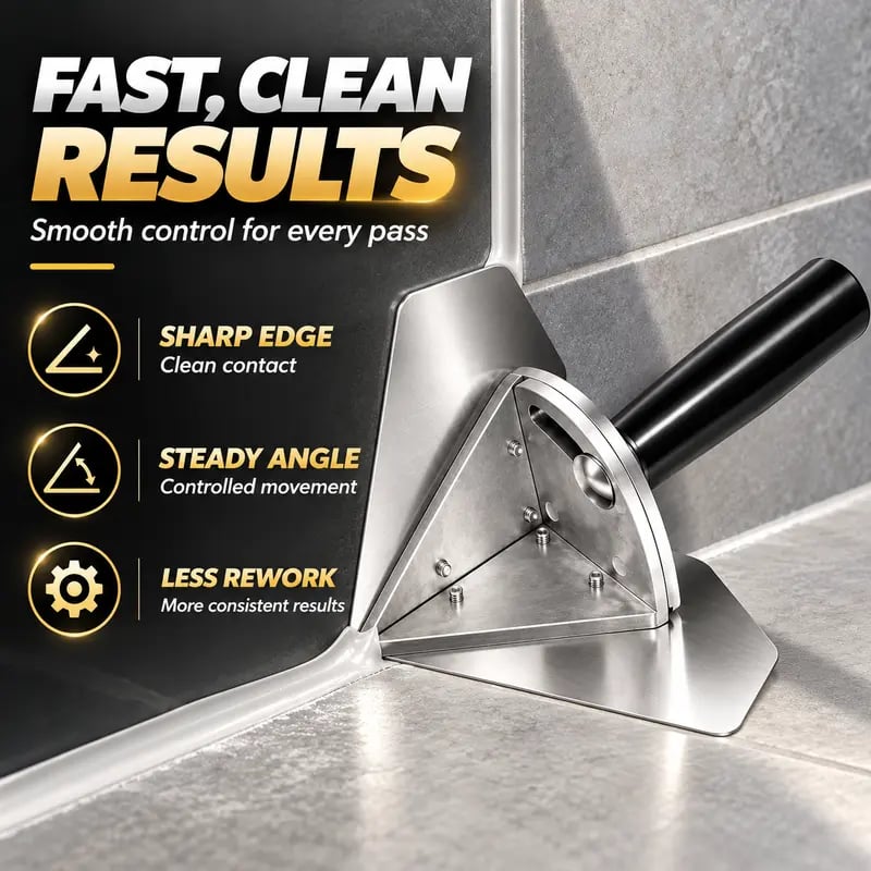 🏠 Corner Finishing Trowel – Stainless Steel Plaster & Putty Tool for Interior Wall Corners