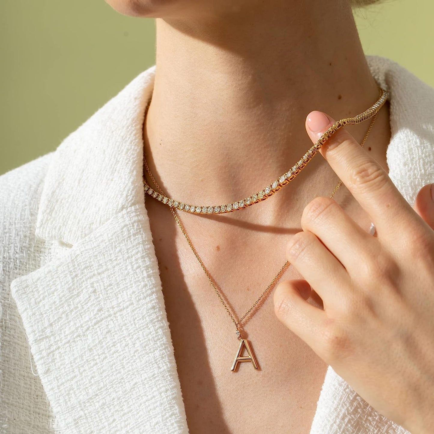 Crystal tennis necklace