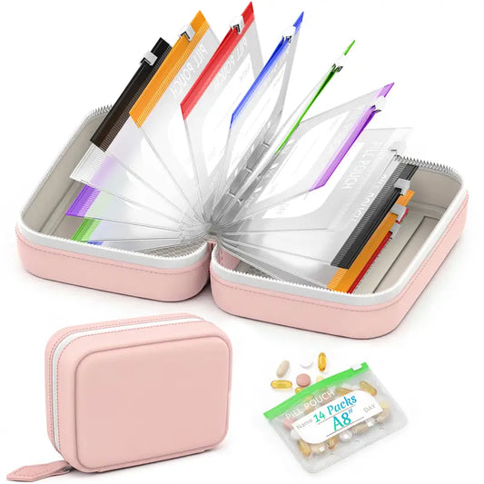 Set de organizadores de pastillas de viaje profesionales, impermeables y sin BPA