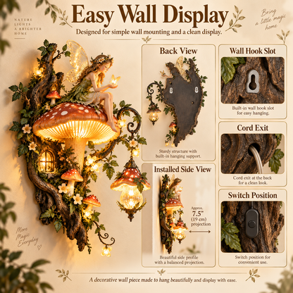 ⏰Limited Stock 50% OFF - Enchanted Mushroom Fairy Wall Light🧚✨  🍄🌿