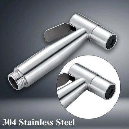 3-in-1 Adjustable Pressure Stainless Steel Nozzle,  Easy-Install Attachment for Personal Hygiene, Toilet Cleaning