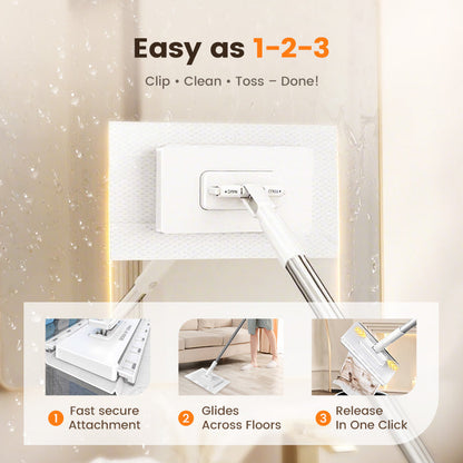 🏆 LAST DAY! 50% OFF 🌿💦 Disposable dust mop with 4 reusable covers 🧹✨