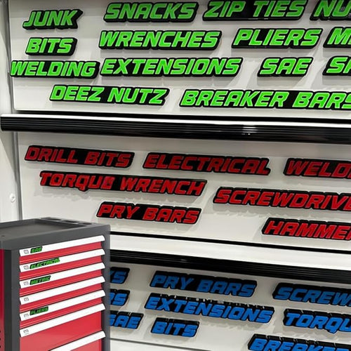 Custom Premium Magnetic Toolbox Labels for Tool Organization - 23 Pack of High Quality Magnets