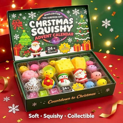 Christmas Squishy Advent Calendar Bundle | Halloween & Holiday Fidget Toy Countdown Calendars, 24 Surprise Squishies Each