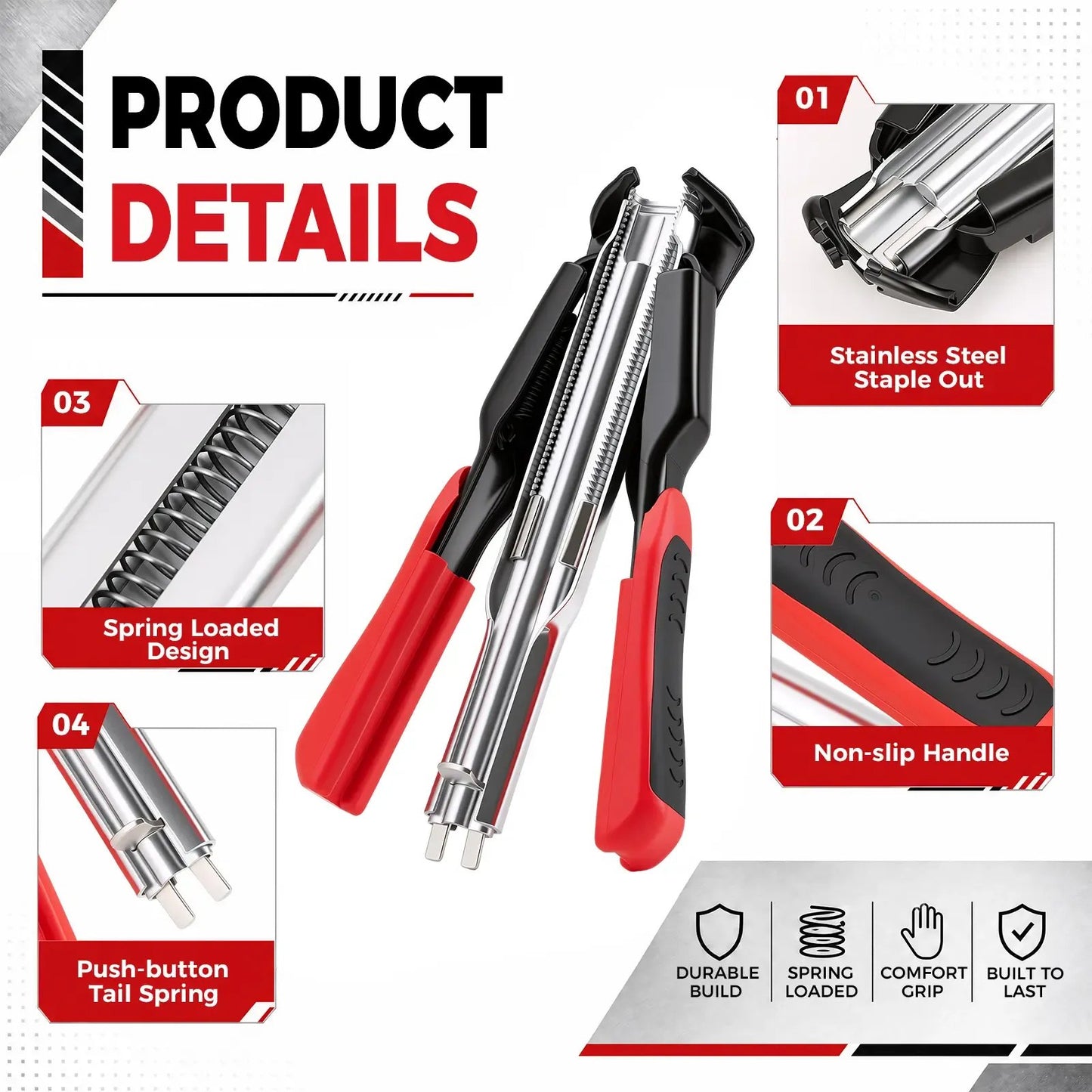 Kit de alicates para anillos de cerdo – Herramienta resistente para cercas y jaulas