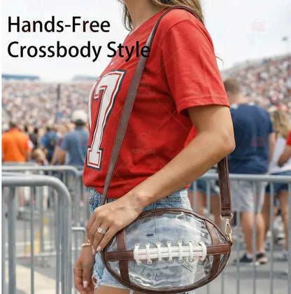 🏈 Clear Football-Shaped Crossbody Bag✨