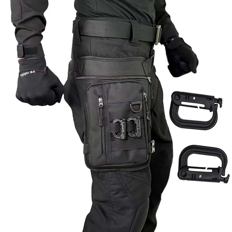 Motorcycle Leg Bag, 17 Inch Multi-Pocket Utility Hip Pack