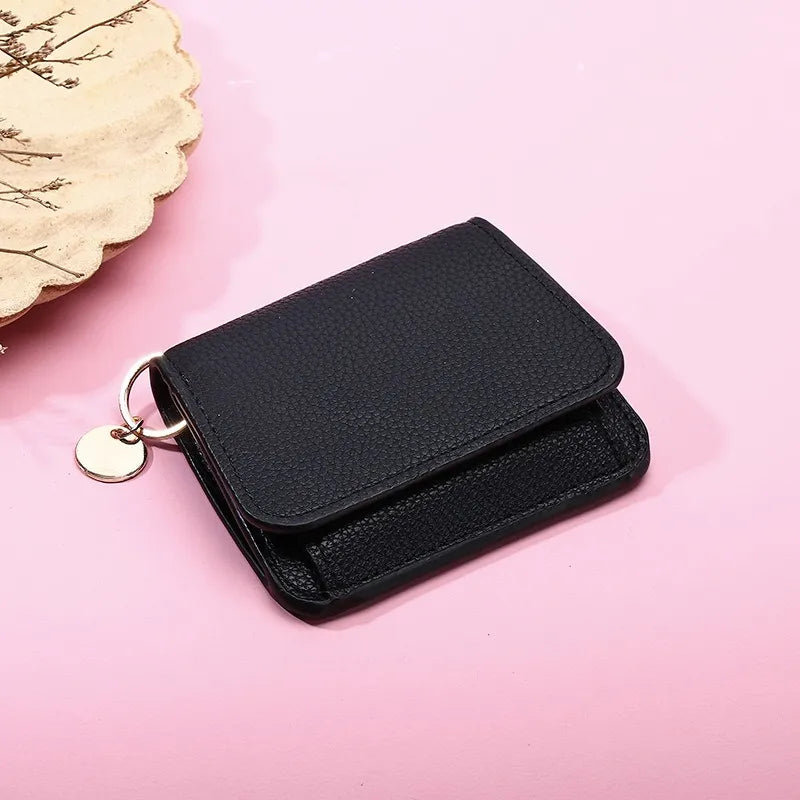🌹Short Wallets for Women – Fashionable Card Holder with Key Ring & Coin Purse