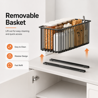 🔥 ⌛ Last Day: 55% OFF! 🛒 Premium Space-Saving Cabinet Storage Basket