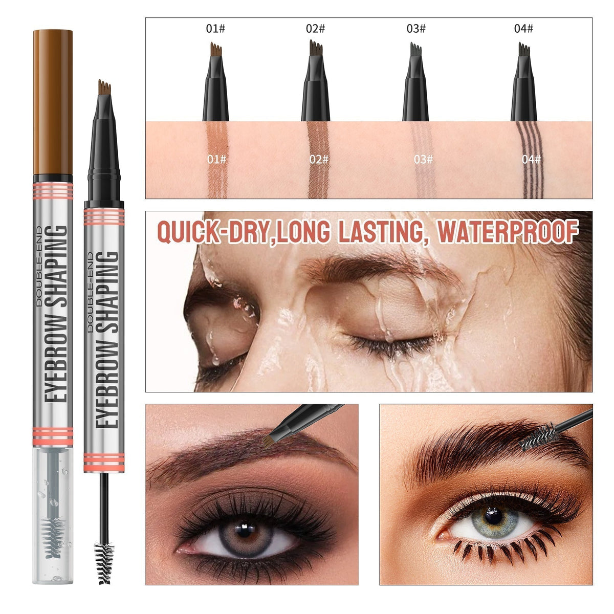 🔥✨BUY 1 GET 1 FREE!!2-in-1 Brow Pen and Sealing Brow Gel for Real Fuller Eyebrows🥳
