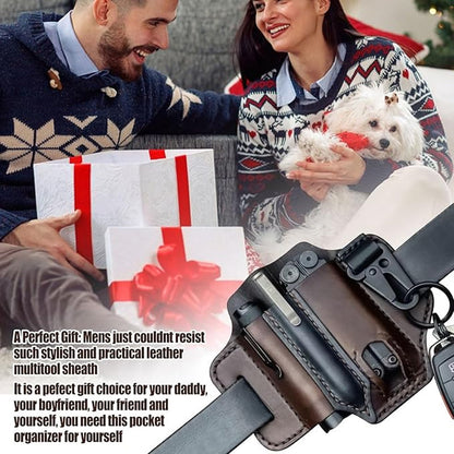 Leather tool belt pouch – multifunctional storage