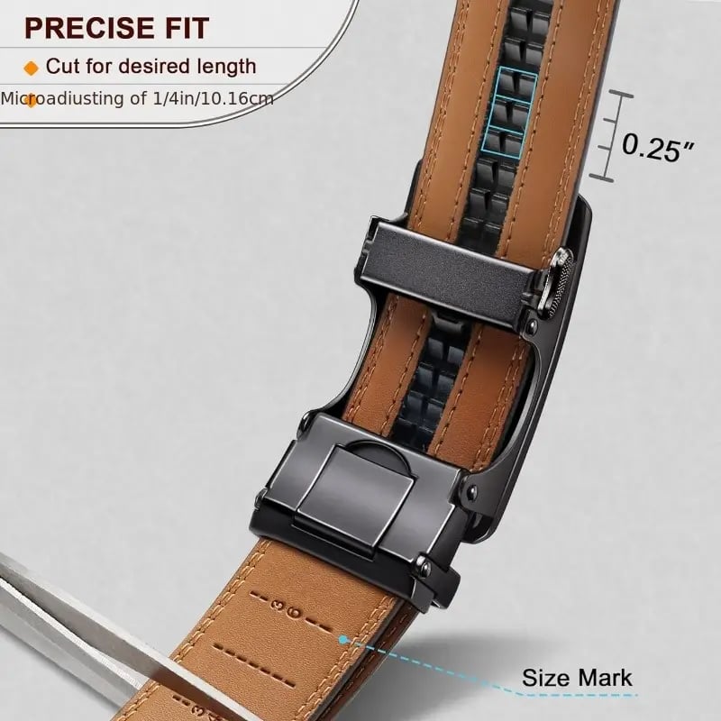 🔥Leather Ratchet Belt With Adjustable Buckle