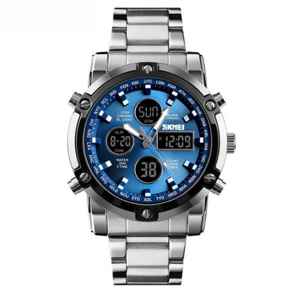 Waterproof Military Watch for Men – Analog-Digital, Stainless Steel & Shock-Resistant 🛡️