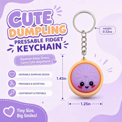 🔥Limited Time 49% OFF🔥Cute Dumpling Pressable Fidget Keychain - touch sensing light