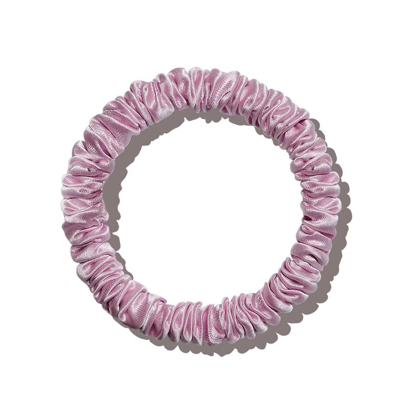 6Pcs Silk Hair Ties Small Silk Scrunchies for Women Girls Thin Skinny Hair Sleep Scrunchies No Damage