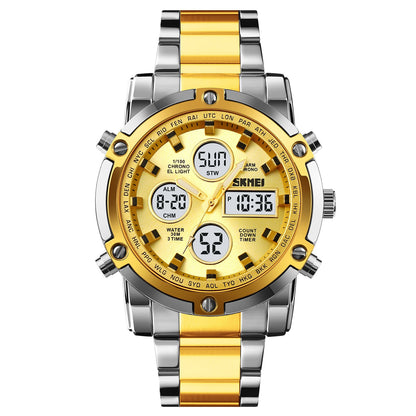 Waterproof Military Watch for Men – Analog-Digital, Stainless Steel & Shock-Resistant 🛡️