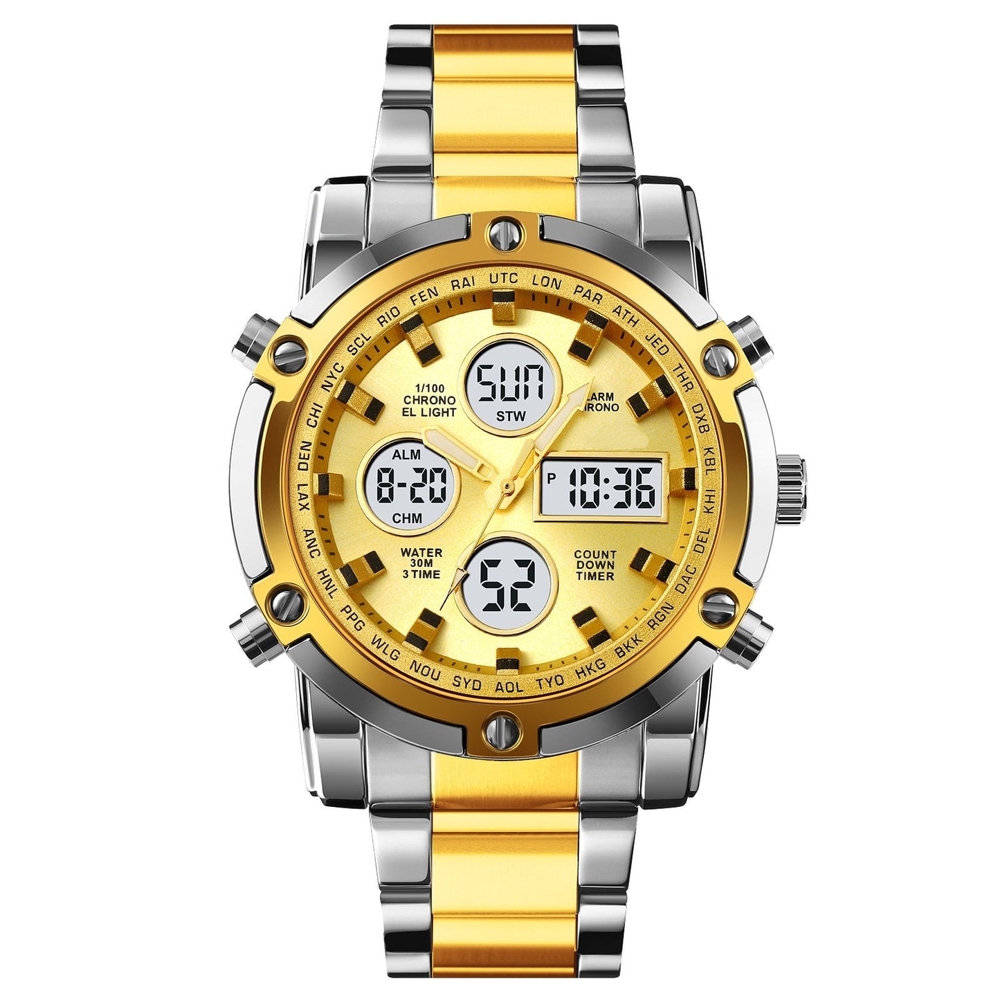 Reloj Militar Impermeable para Hombre – Analógico-Digital, Acero Inoxidable y Resistente a los Golpes 🛡️