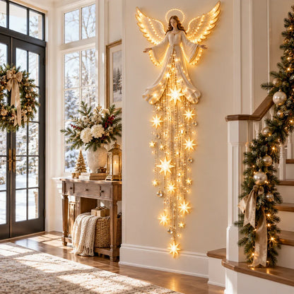 👼Angel Blessing Starfall Wall Light™ – Heavenly Christmas Wall Decor✨