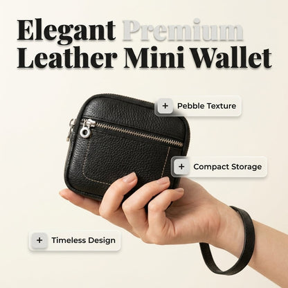 🌟 Square Leather Mini Card Wallet & Coin Purse