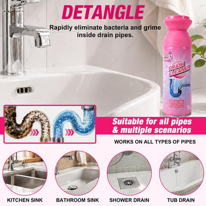 Household Safe Foam Mousse Drain Cleaner - Clog Remover, Deodorizer for Kitchen Drains and Sinks