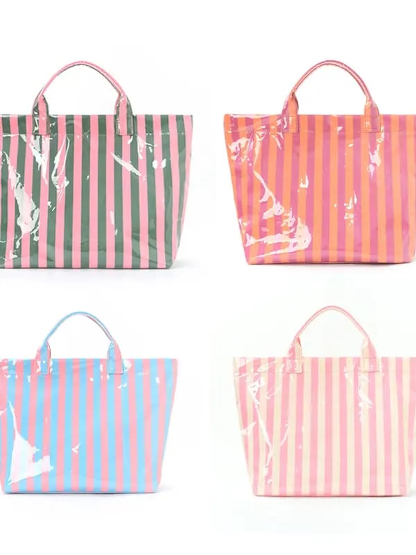 🔥Hot Sale 🌟Striped tote bag, stylish and lightweight tote bag, large capacity portable travel shoulder bag