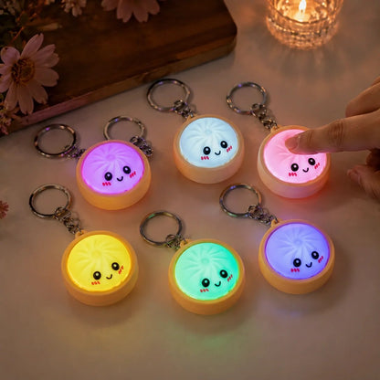 🔥Limited Time 49% OFF🔥Cute Dumpling Pressable Fidget Keychain - touch sensing light