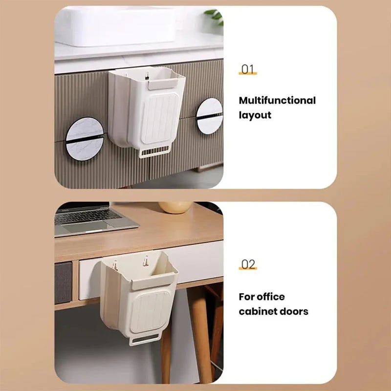 Bote de basura plegable multiusos para colgar en la cocina