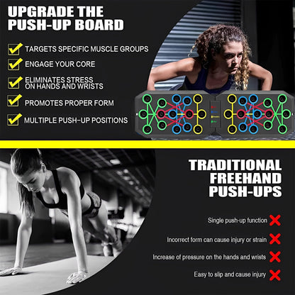🔥Enhanced Push-up Board Fitness Kit with 30 Holes-Portable Home Exercise Equipment