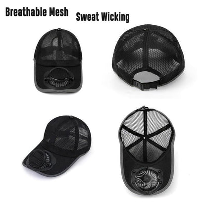 ☀️ OFERTA ESPECIAL 2026 Gorra de Refrigeración Profesional para Exteriores – Gorra con Ventilador de Energía Dual Solar + USB con Protección Solar UPF 50+