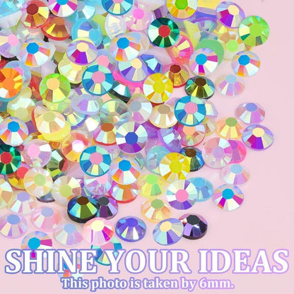 40,000 rhinestones in 40 colors, 3mm jelly-like flat bottom, sparkling set