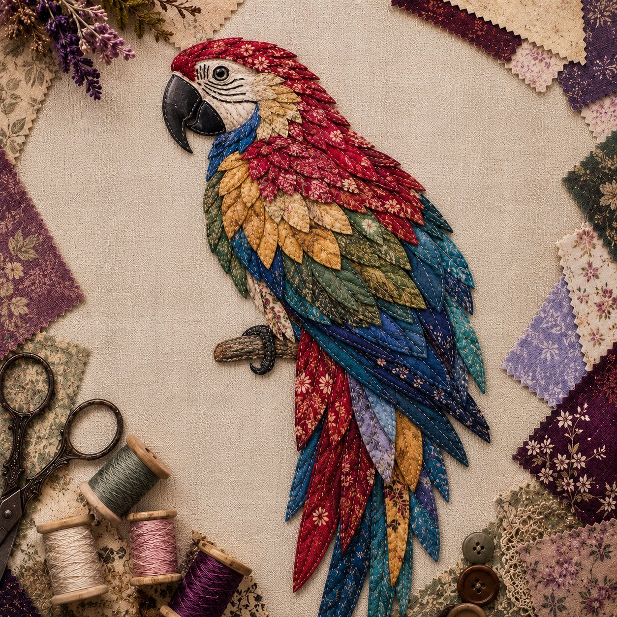 ✨ 3D Patchwork Bird DIY Craft Kit – Create a Layered Fabric Bird Worth Displaying 🐦💕Beginner Friendly