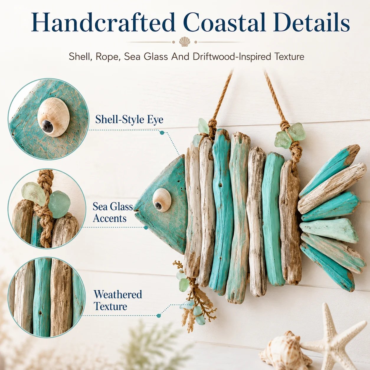 Handcrafted LED Coastal Fish Wall Art