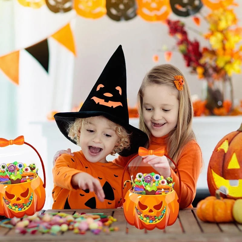 🎃10/30/50 Pcs Halloween Plastic Goodie Bags, Trick or Treat Candy Bags