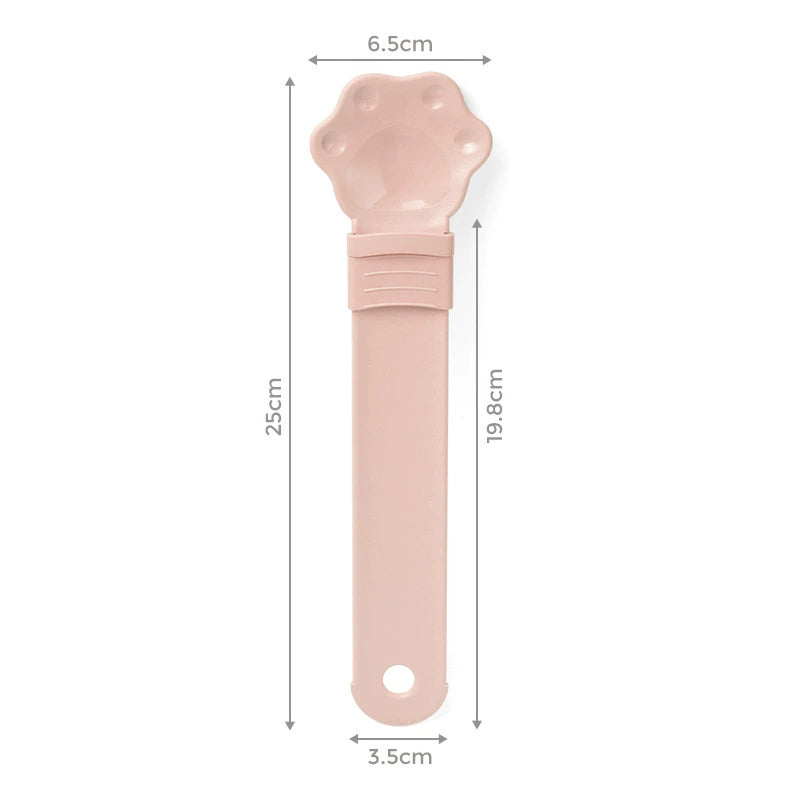 🎉 Cuchara Extensible para Snacks de Gato con Forma de Patita | Alimentador sin Desperdicios para Mascotas 🎉