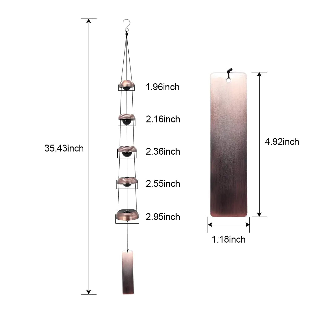 🔔 Quintet Brass Wind Chimes (35-inch)