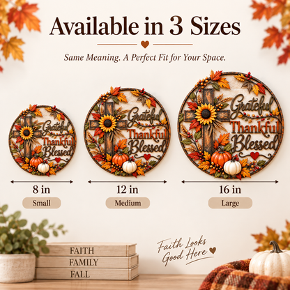 🍂 Grateful • Thankful •  Fall Faith Wall Decor ✝️🌻