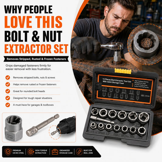 🧰Juego de extractores de pernos y tuercas de 13+1 piezas🔩