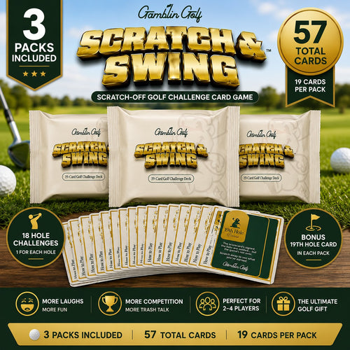 🏌🎁 Scratch-Off Golf Challenge Card Game | 3 Packs Included (57 Total Cards)