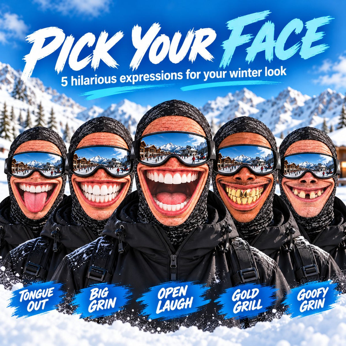 😄 Funny Face Ski Balaclava