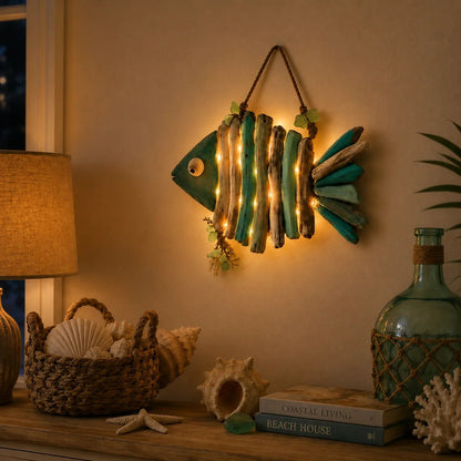 Handcrafted LED Coastal Fish Wall Art