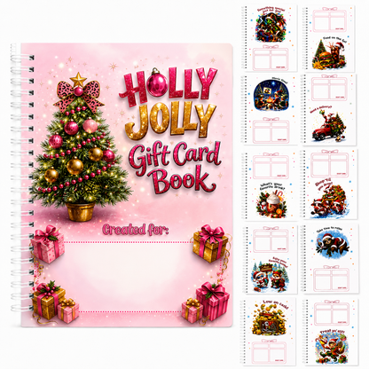 🎄 Spiral-Bound Christmas Gift Card Book with 12 Themed Pages 🎁
